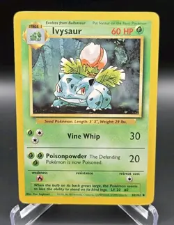 Vintage Ivysaur 030/102 Base Set (Shadowless) Regular Uncommon Pokemon - Image 1