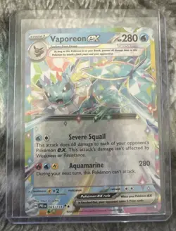 Vaporeon EX 023/131 Pokemon SV Prismatic Evolutions Double Rare Holo NM - Image 1