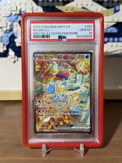 2025 POKEMON WHT EN-WHITE FLARE SPECIAL ILLUSTRATION RARE #167 KELDEO EX PSA 10 - Image 1