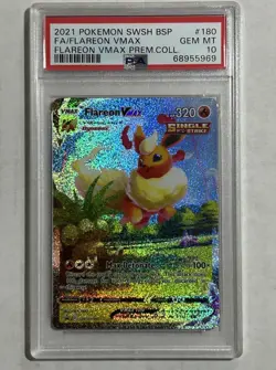 Pokemon Flareon VMAX SWSH180 SWSH Sword & Shield Promo Card #180 GEM MINT PSA 10 - Image 1
