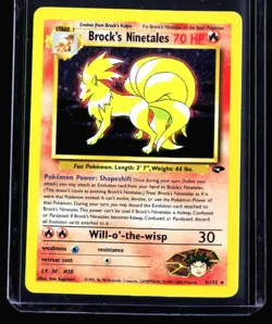 2000 Gym - Challenge Brock’s Ninetales #3 Holo Rare Pokemon Card - Image 1