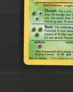 Nidoking 11/102 WOTC Base Set Holo Rare Pokemon Card MP - Image 5
