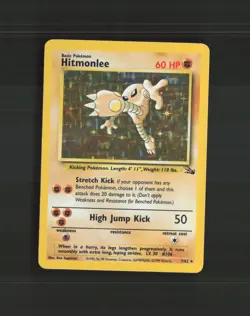 Hitmonlee 7/62 WOTC Fossil Set Holo Rare Pokemon Card LP - Image 1