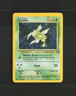 Scyther 10/64 WOTC Jungle Set Holo Rare Pokemon Card MP - Image 1