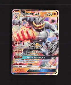 Machamp GX 64/147 Burning Shadows Ultra Rare Holo Pokemon Card LP - Image 1