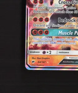 Machamp GX 64/147 Burning Shadows Ultra Rare Holo Pokemon Card LP - Image 5