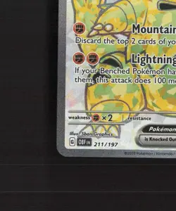 Tyranitar ex 211/197 Obsidian Flames Full Art Ultra Rare Holo Pokemon Card NM - Image 5