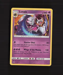 Lunala 61/145 Guardians Rising Cracked Ice Holo Holo Pokemon Card LP - Image 1