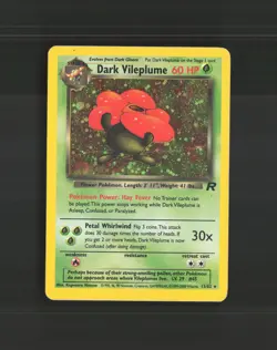 Dark Vileplume 13/82 WOTC Team Rocket Holo Rare Pokemon Card DMG - Image 1