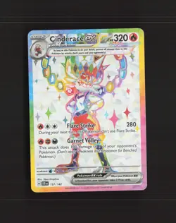 Cinderace ex 157/142 Stellar Crown Full Art Ultra Rare Holo Pokemon Card LP - Image 1