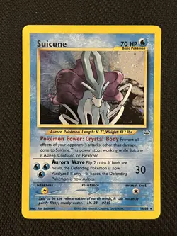 Vintage Pokemon Card Holo Neo Revelation Suicune 14/64 - Image 1