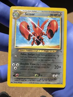 Pokemon TCG Scizor 29/75 Rare Unlimited Card Neo Discovery 2001 LP Non Holo - Image 1