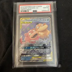 Pokemon TCG Slowpoke Psyduck GX Holo Card 35/236 PSA 10 - Image 1