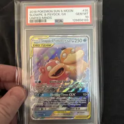 Pokemon TCG Slowpoke Psyduck GX Holo Card 35/236 PSA 10 - Image 5