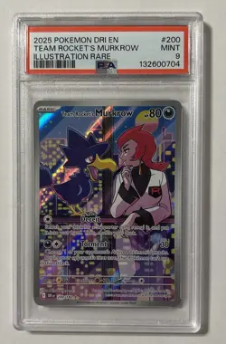 2025 POKEMON DRI EN-DESTINED RIVALS #200 TEAM ROCKET'S MURKROW ILLUSTRATION RARE - Image 1