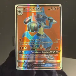 Pokemon Lucario GX Full Art Ultra Rare Holo SM Forbidden Light 122/131 210 HP - Image 1