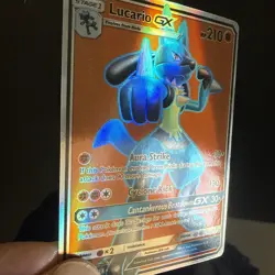 Pokemon Lucario GX Full Art Ultra Rare Holo SM Forbidden Light 122/131 210 HP - Image 3