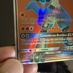 Pokemon Lucario GX Full Art Ultra Rare Holo SM Forbidden Light 122/131 210 HP - Image 5