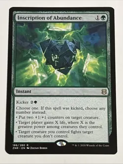 MTG Zendikar Rising Inscription of Abundance 186/280 NM Rare - Image 1