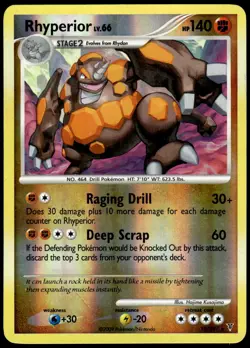 Rhyperior 10/147 Holo Rare Supreme Victors Pokemon Reverse Holo MP - Image 1