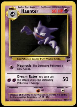 Haunter 29/102 Uncommon Base Set Unlimited Pokemon MP - Image 1