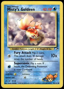 Misty's Goldeen 85/132 Common Gym Heroes Pokemon Unlimited MP - Image 1