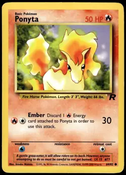 Ponyta 64/82 Common Team Rocket Pokemon Unlimited MP - Image 1