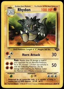 Rhydon 45/64 Uncommon Jungle Pokemon Unlimited MP - Image 1