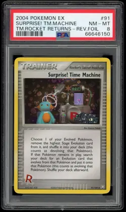 2004 Pokemon PSA 8 Surprise Time Machine Team Rocket Returns Rev Foil #91 - Image 1