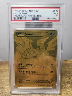 2013 POKEMON B&W LEGENDARY TREASURES #115 ZEKROM PSA 7 - Image 1