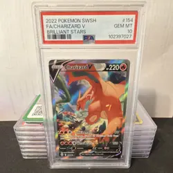 Pokemon Charizard V 154/172 Brilliant Stars Full Art Alt Ultra Rare Holo PSA 10 - Image 1
