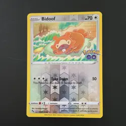 Pokemon Bidoof Peelable Ditto Reverse Holo Common 059/078 Pokemon GO 70 HP 2022 - Image 1