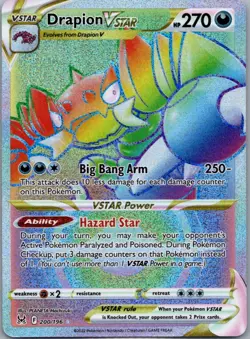 Drapion VSTAR 200/196 Rainbow Rare Lost Origin Pokemon Holo Near Mint - Image 1