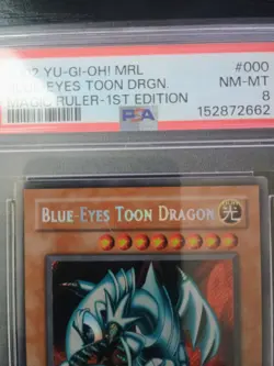Yu-Gi-Oh Blue-Eyes Toon Dragon 1st Edition 2002 MRL-000 Magic Ruler PSA 8 - Image 4