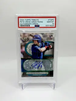2024 Topps Tribute - Auto Pete Crow-Armstrong Green /99 Jersey # EBAY 1/1 PSA 10 - Image 1