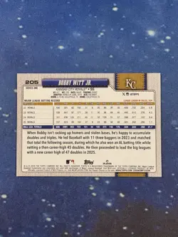 Bobby Witt Jr 2026 Topps Series 1 #205 True Photo Variation SSP ROYALS - Image 2
