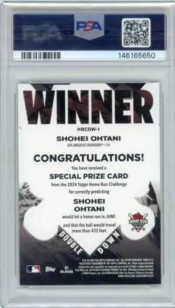 2024 Topps Series 2 - Home Run Challenge Shohei Ohtani #HRCDW-1 June /344 PSA 10 - Image 2