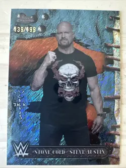 2025 Topps Chrome WWE x Cactus Jack - Stone Cold Steve Austin Aqua Shimmer /199 - Image 1