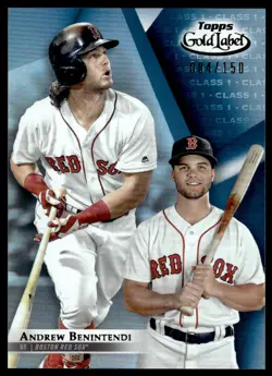 2018 Topps Gold Label Class 1 Blue Andrew Benintendi 084/150 Boston Red Sox #24 - Image 1
