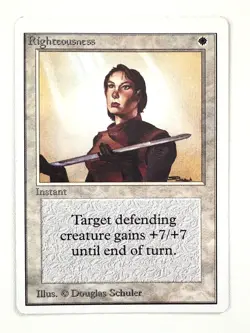 Misprint Error Alert: Off centered Unlimited Righteousness MTG UNL Magic - Image 1
