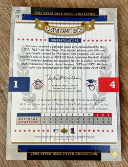 2003 Upper Deck Patch Collection (ALL-STAR GAME) 2001 Seattle Mariners--SAFECO - Image 2