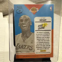 2012-13 Panini Past and Present Kobe Bryant Rise N Shine #60 Los Angeles Laker - Image 2