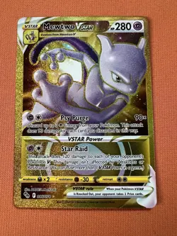 Mewtwo VSTAR (Secret) 086/078 Pokemon GO Holo Pokemon TCG Near Mint NM Gold - Image 1