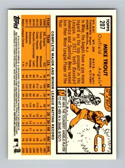 Mike Trout 2012 Topps Heritage #207 FHOF NM - Image 2