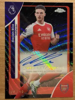 2025-26 Topps Chrome EPL, Declan Rice Auto, Black Wave /10, #CA-DR Arsenal 🇬🇧 - Image 1