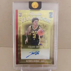 2023-24 Donruss Elite Keyonte George Rookie Year Book Auto 07/10 Jazz #RYB-KEY - Image 1