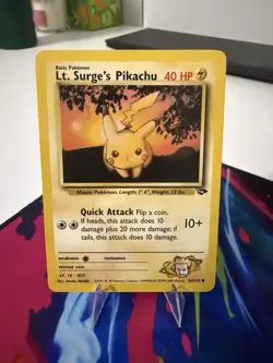 Pokemon TCG Lt. Surge's Pikachu Card #84/132 Gym Challenge Regular MP - Image 1