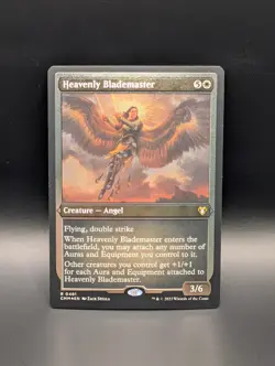 MTG - Heavenly Blademaster - FOIL ETCHED - Creature (Angel) - CMM #461 - Rare - Image 1