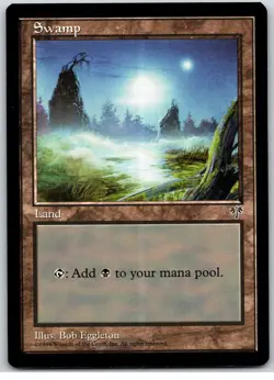 Swamp (B) - Basic Land 1996 Mirage Magic The Gathering MTG Heavily Played - Image 1