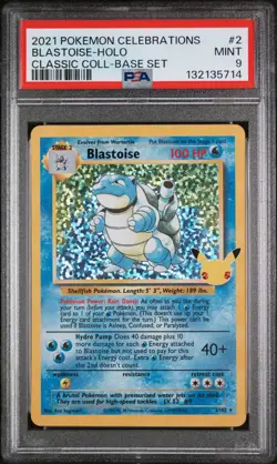2021 POKEMON TCG CELEBRATIONS CLASSIC COLLECTION #2 BLASTOISE HOLO PSA 9 - Image 1